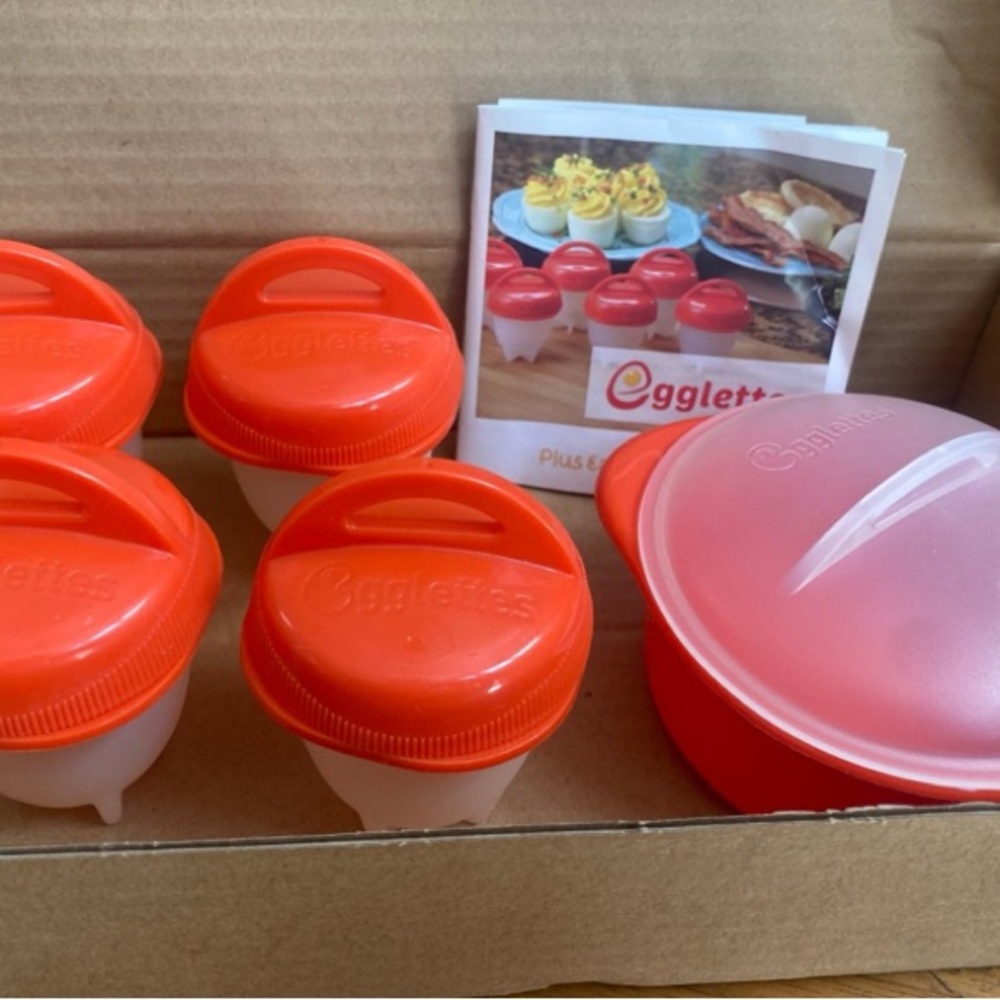 Egglettes Egg Cooker Set with Red Lids